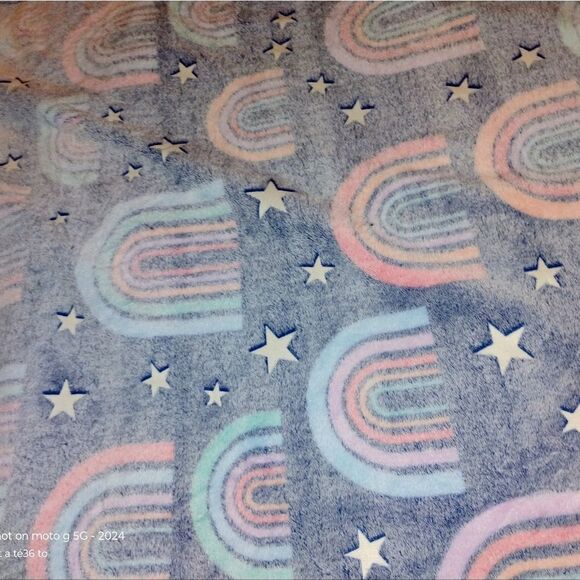 Rainbow and Stars Patterned Throw Blanket - Picture 5 of 7